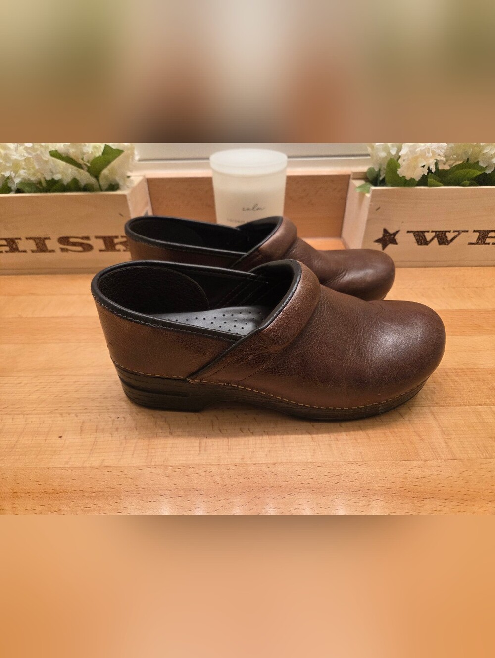 DANSKO Professional clogs Brown Tumbled Leather Unisex Size 42EU